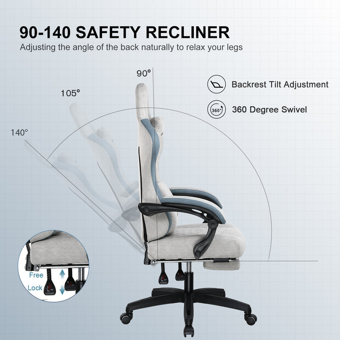 LR002 Spring Pocket Gaming Chair, Gray