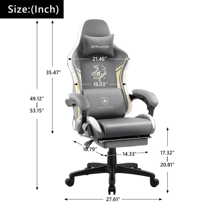 Dragon Series Gaming Chair, Gray