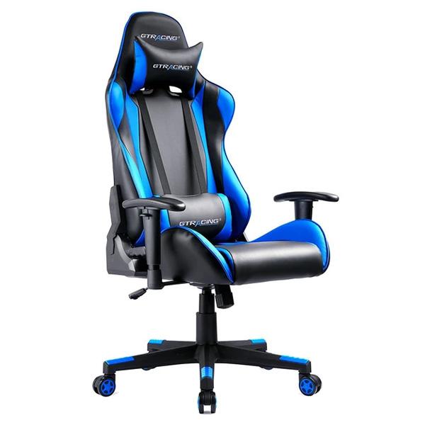 GTRACINGゲーミン...ザ－ブルー(GT002) GT002-BLUE Reclining Gaming Chair | GTRACING — GTPLAYER