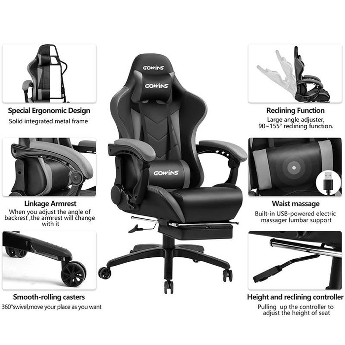 GOWINS Gaming Chair Racing Office Computer Ergonomic Game Chair - GTRACING